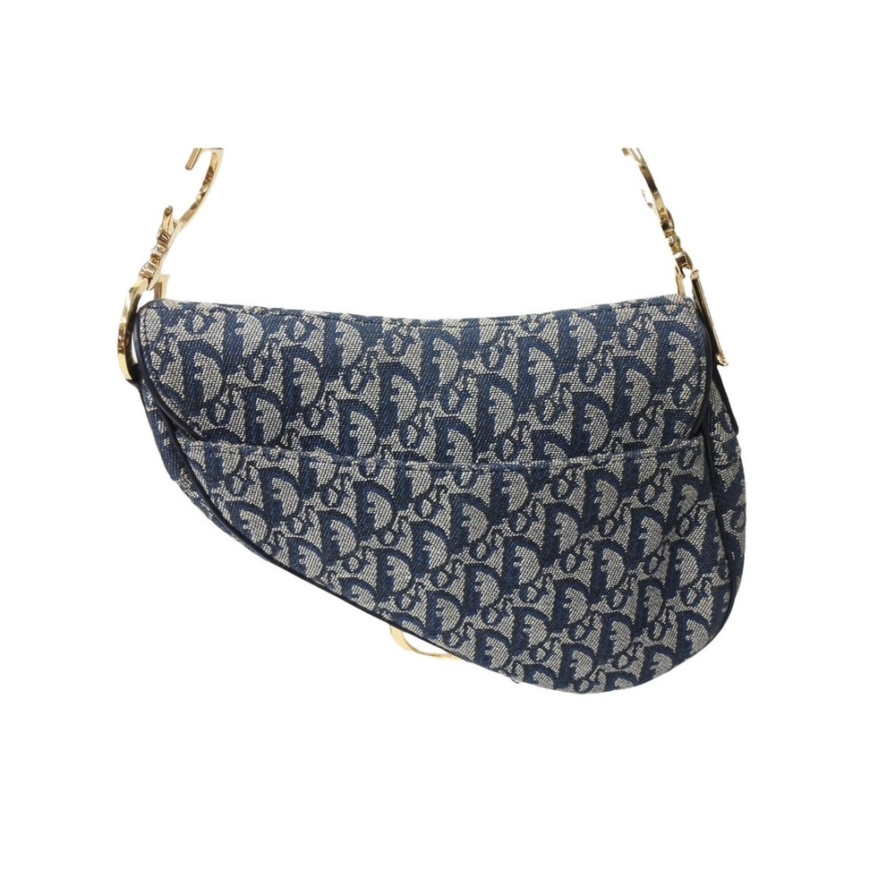 Dior Canvas Blue Navy Saddle Bag Christian Trotter - Picture 3 of 10
